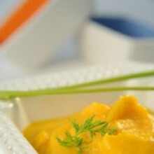 Puré de zanahoria, calabaza, y cebolla 