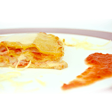 Lasaña de jamón y queso 