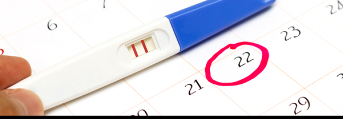 Test de embarazo y calendario para calcular la fecha probable de parto