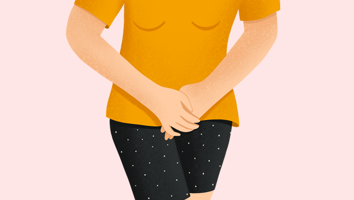 Ilustración de una mujer con problemas ginecológicos